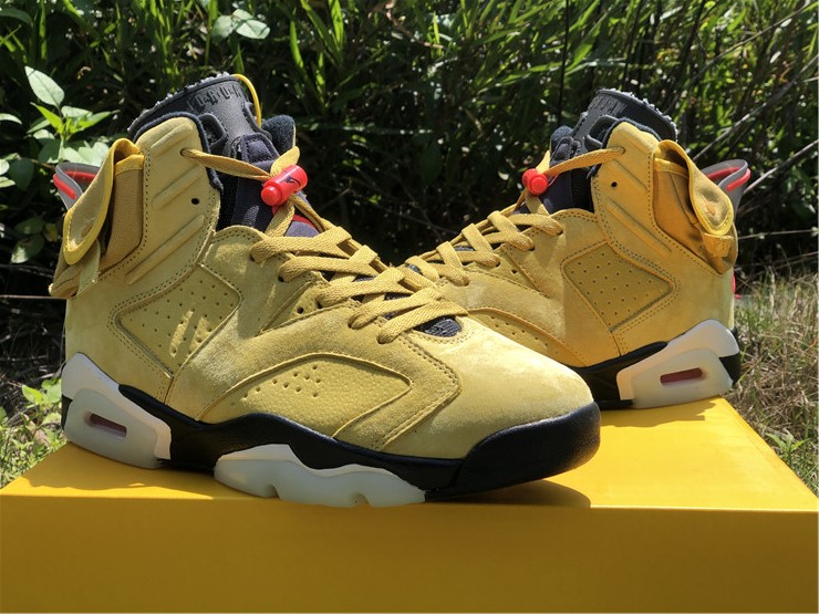 New Air Jordan 6 TS Yellow Black Shoes - Click Image to Close